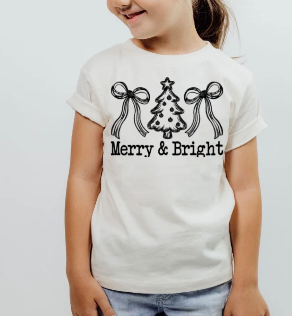 Girls Merry & Bright Bows Tee