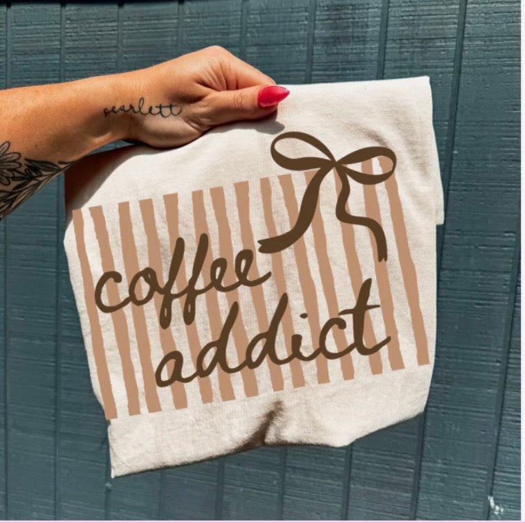 Coffee Addict With Bow Tee