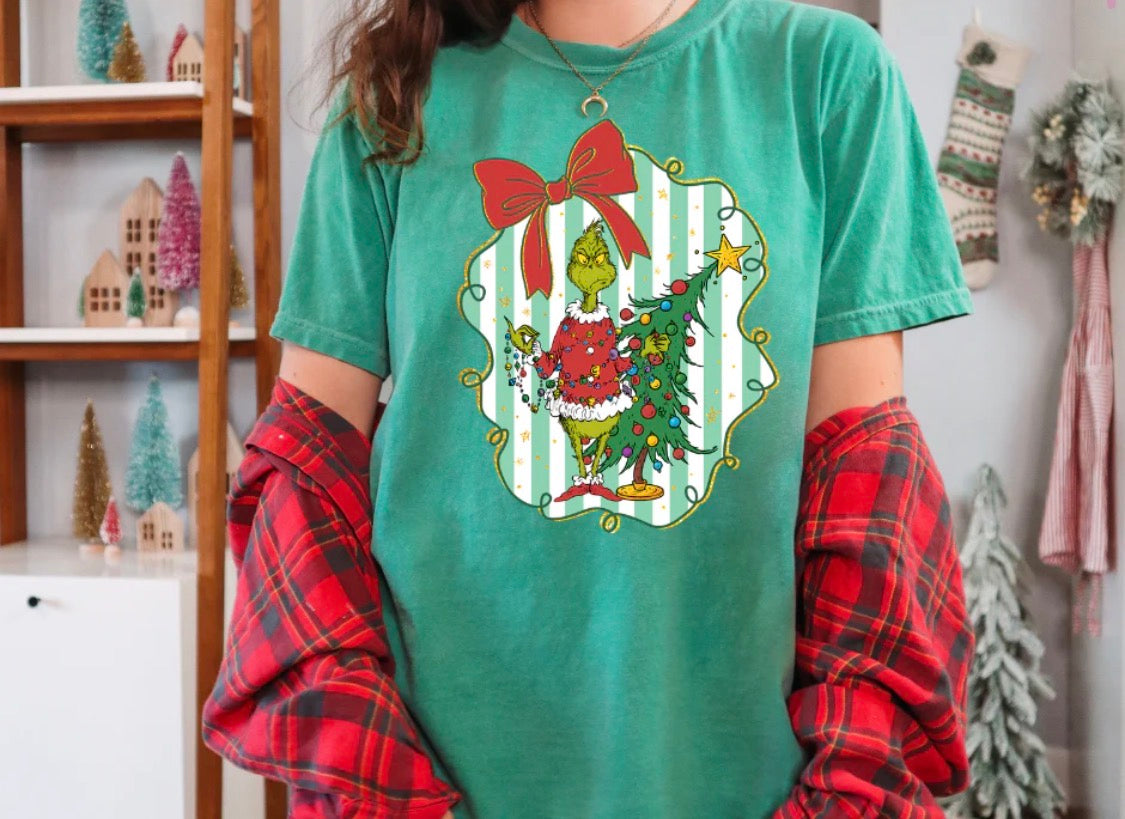 Grinch With Tree Tee