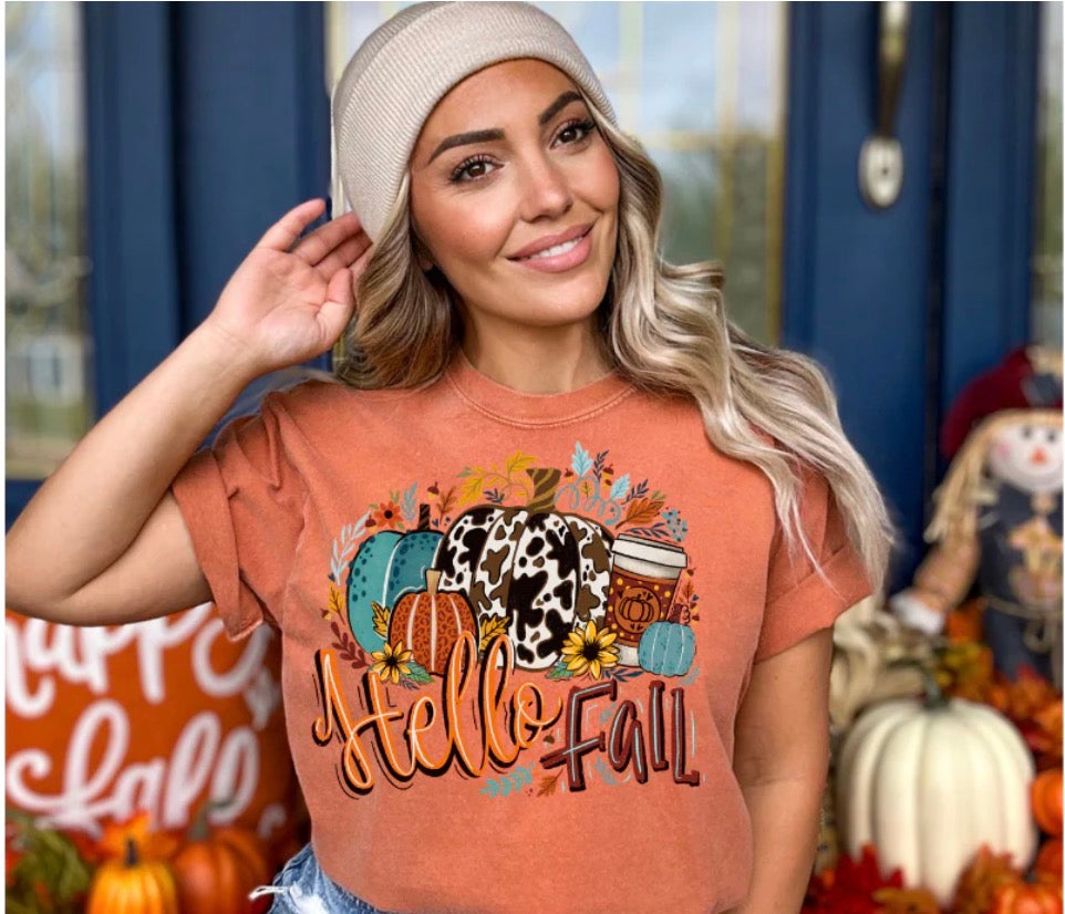Hello Fall Pumpkins Tee