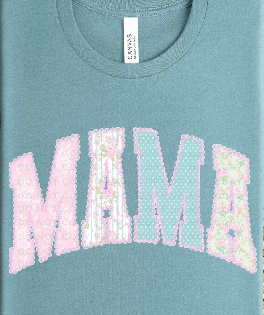 Mama Floral Lace Tee