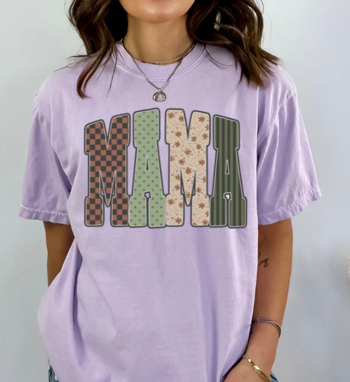 Mama Green & Floral Tee