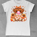 Fall Highland Cow Blowing Bubble Tee