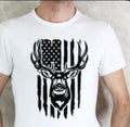 Black Deer With Flag Tee