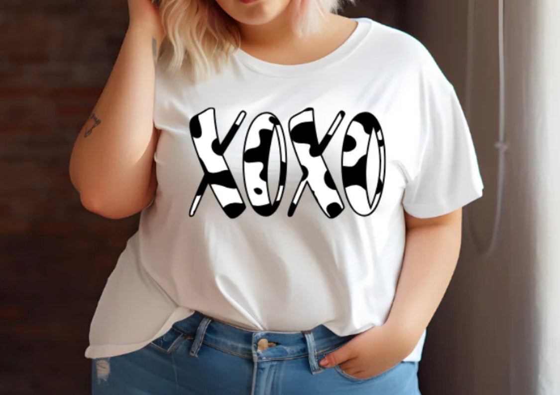 XOXO Cow Print Tee