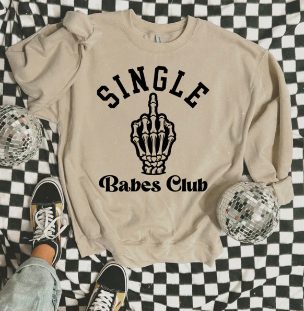 Single Babes Club Skeleton Finger Tee