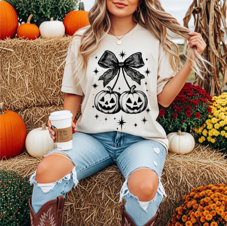 Bow Pumpkin Cherry Tee