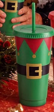 1-24oz Plastic Christmas Elf Tumbler