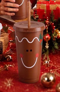 1-24oz Plastic Christmas Gingerbread Tumbler