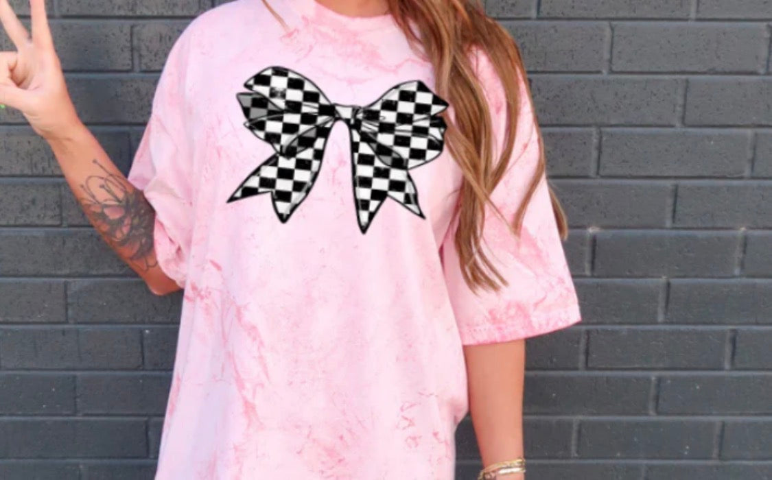 Big Checkered Bow Tee