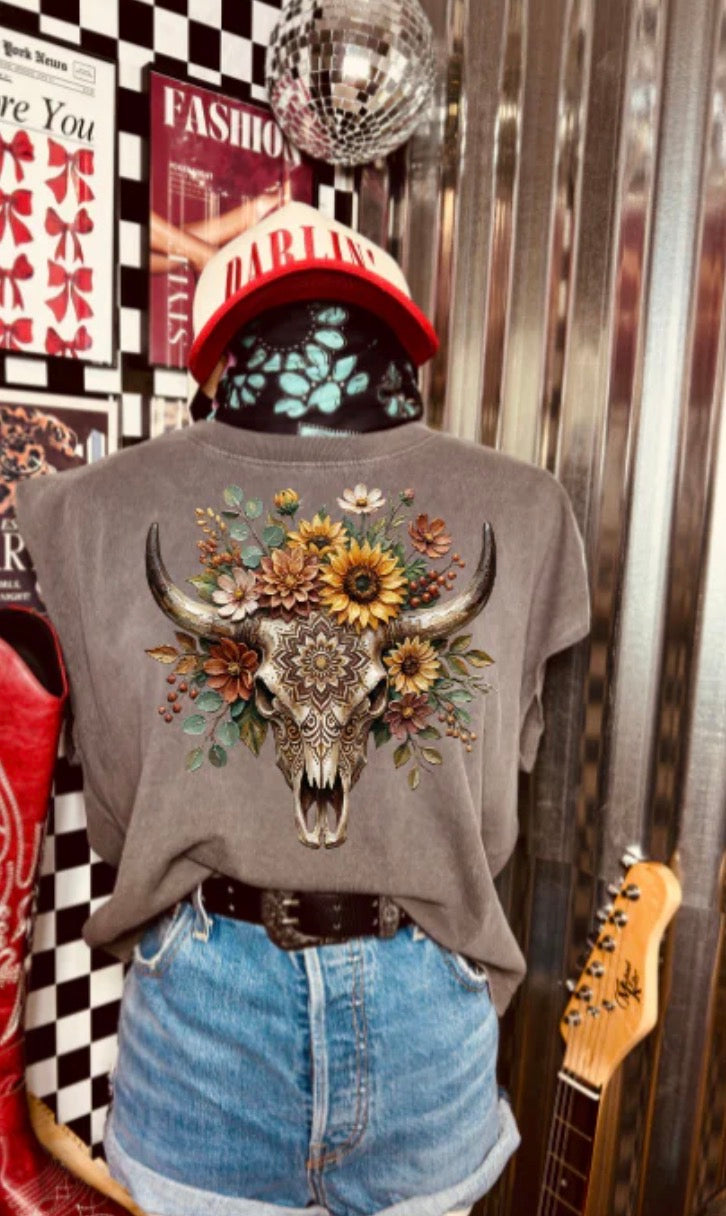 Floral Skull Tee