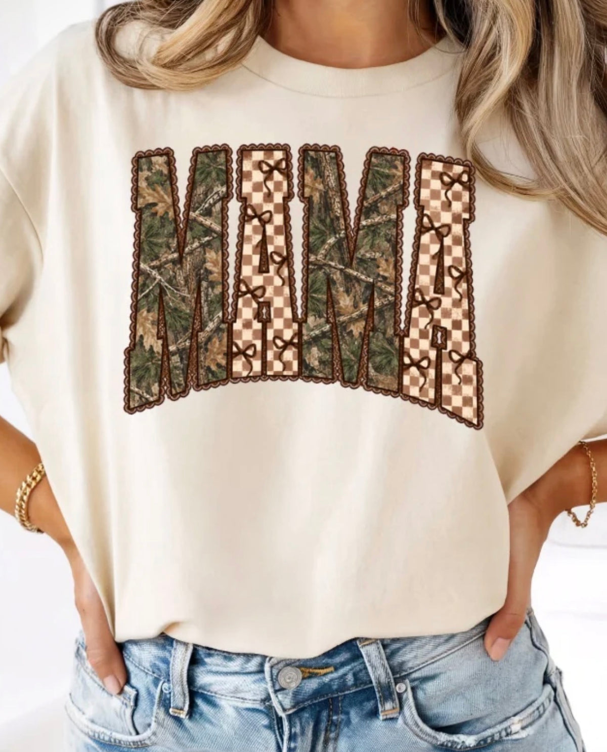 Mama Camo Bows Tee