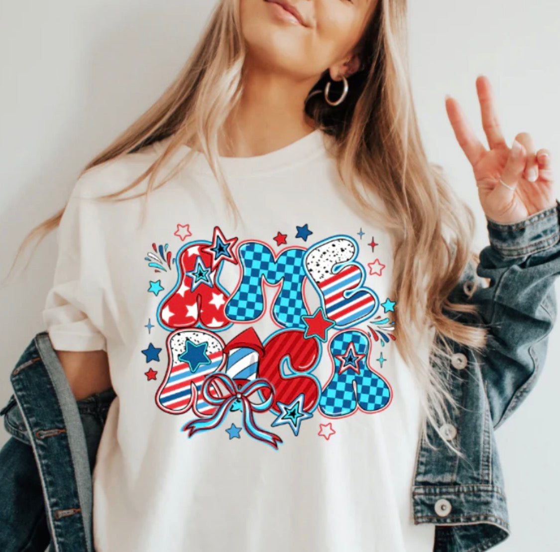 America Patriotic Fireworks Tee
