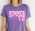 Summer Vibes With Pink Bow Tee