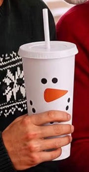 1-24oz Plastic Christmas Snowman Tumbler