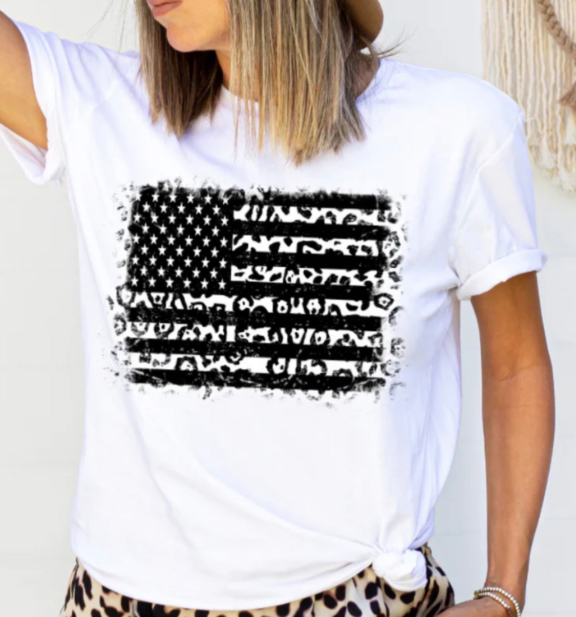 Black Cheetah Flag Tee