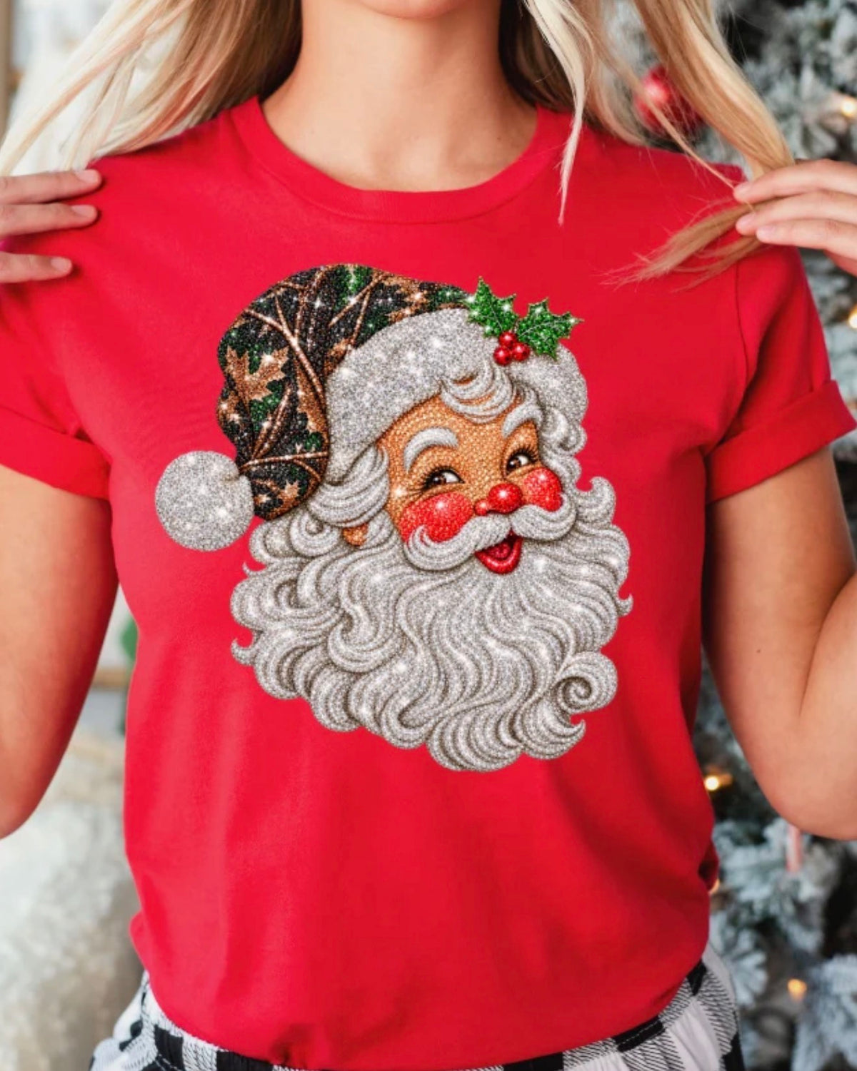 Rhinestone Santa Tee
