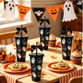 1- 24oz Black Halloween Ghost Tumbler