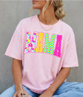Mama Checkered Floral Tee