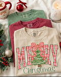 Merry Christmas Plaid Tee